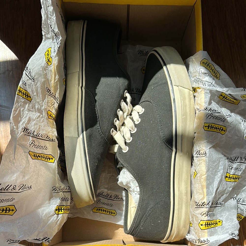 Buck Mason Black and Cream Sneakers